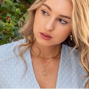 NWT Wool + Pepper Co. Gold Layered Initial Necklace